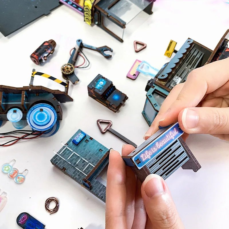 New DIY Book Nook Kit 3D Wooden Bookshelf Miniature Building Kits Creative Model wooden doll house for girls