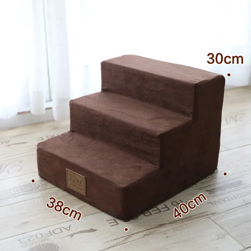 Dog Stairs 3 Steps Stairs For Small Dog Cat Pet Ramp Ladder Anti-slip Removable Cover Dogs Bed House Stairs