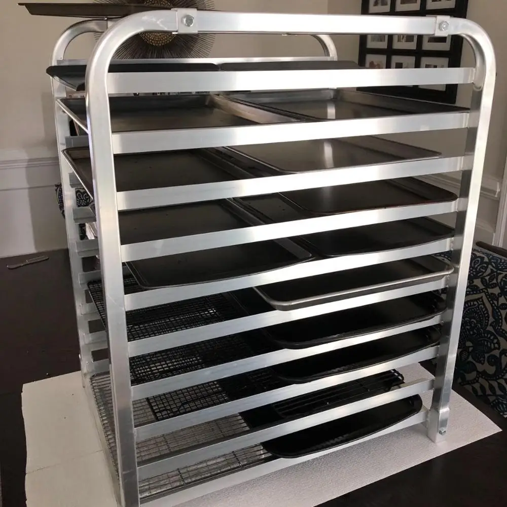 Commercial Custom size stainless steel Rotary oven Sheet Bun Pan Tray Trolley Rack Shelf