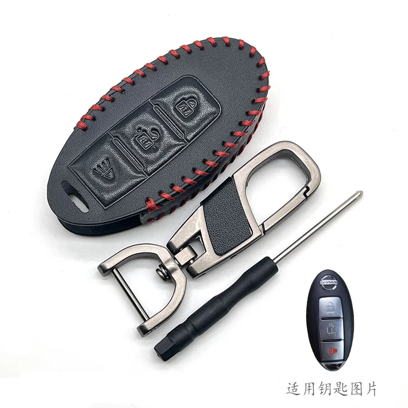 Leather Car Key Cases Remote Fobs Cover For Nissan Leaf Micra Qashqai J11 J10 X-Trail T32 Versa Note Patrol Juke Altima Infiniti