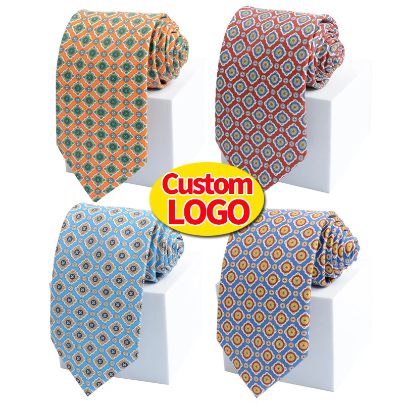 Hamocigia 100% Organic Silk Digital Printing Tie Mens handmade Silk ties