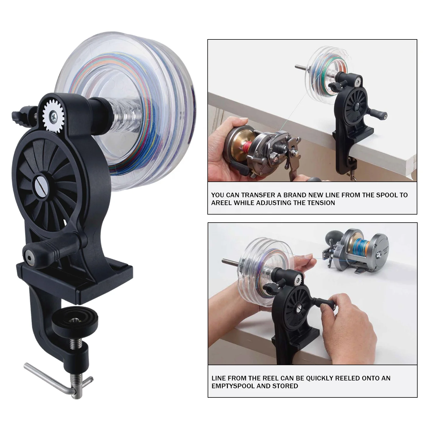 
stock is available, Fishing Line Spooler Spooling Station System Machine Reel Spooler Fishing Line Winder 