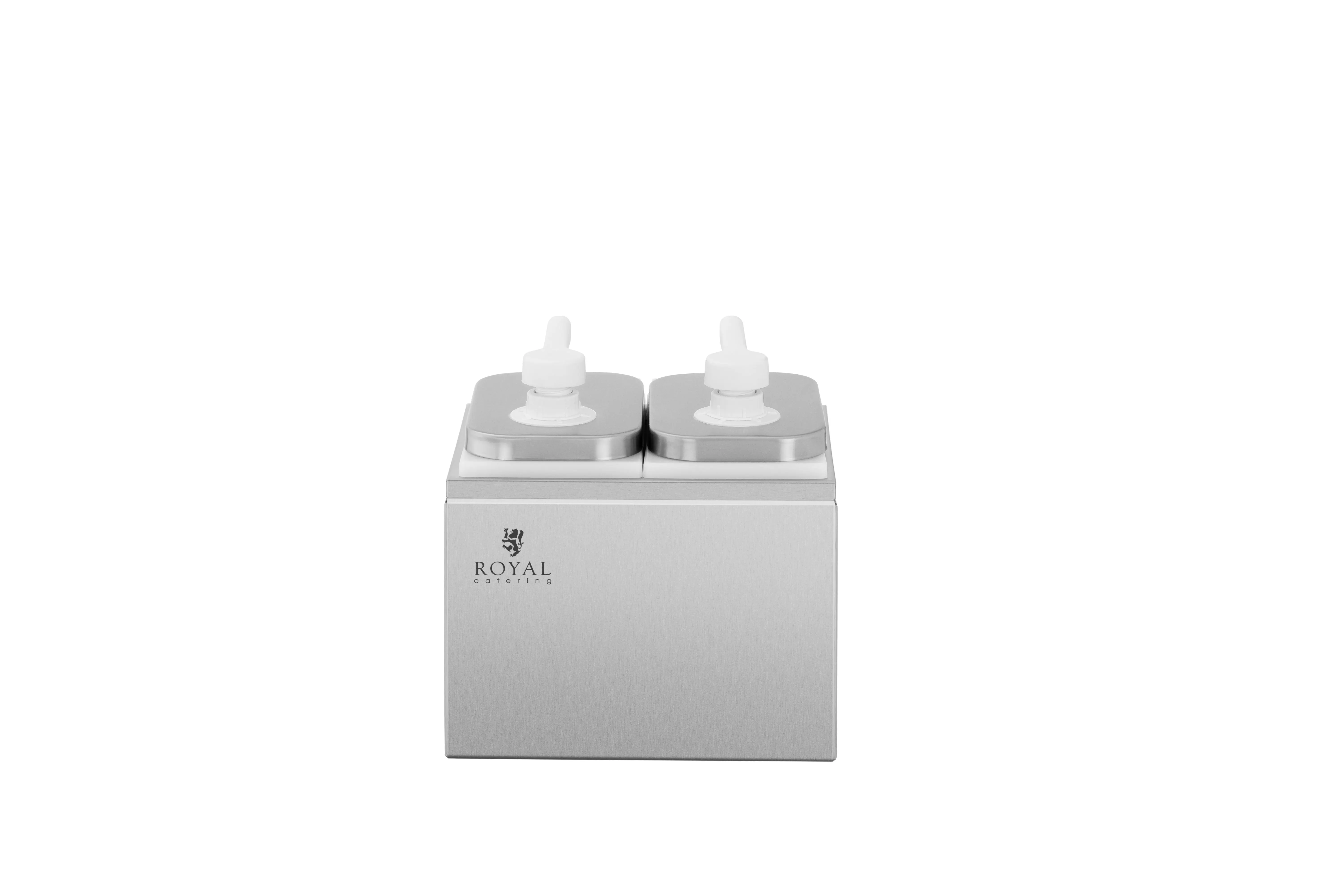 Easy to Use and Clean 2 x 2L Premium Stainless Steel Condiment Dispenser Sauce Vinegar Ketchup Mustard Mayonnaise Dispenser
