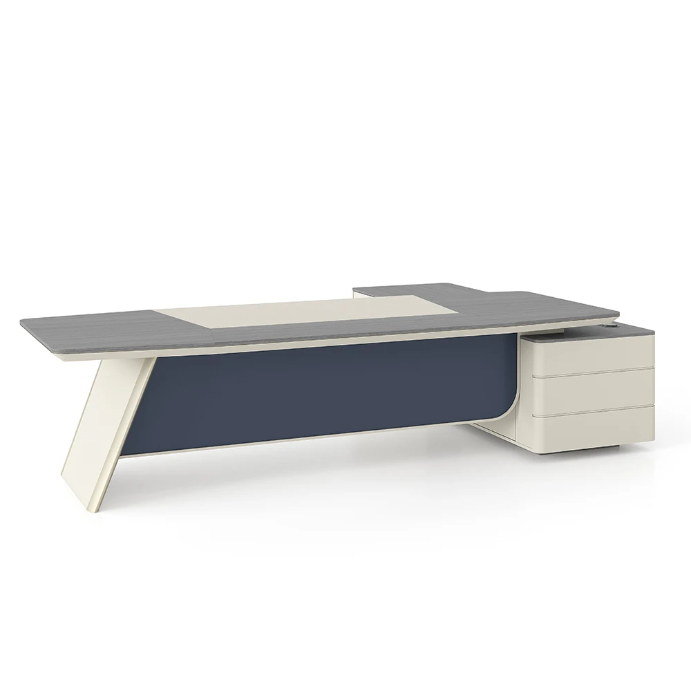 Modern L Shape Ergonomic Office Desk Luxury High End Executive Office Desk And Chair Ceo Boss Wooden Antique Office Table