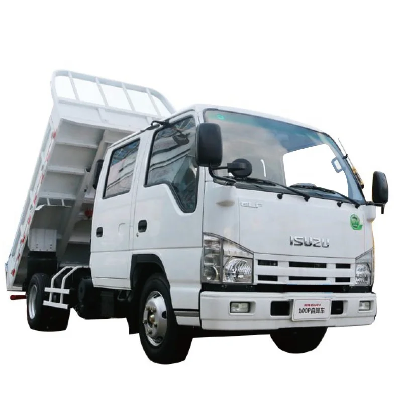 Double cabin China ISUZU down truck left hand drive diesel Sand and stone transport tipper truck