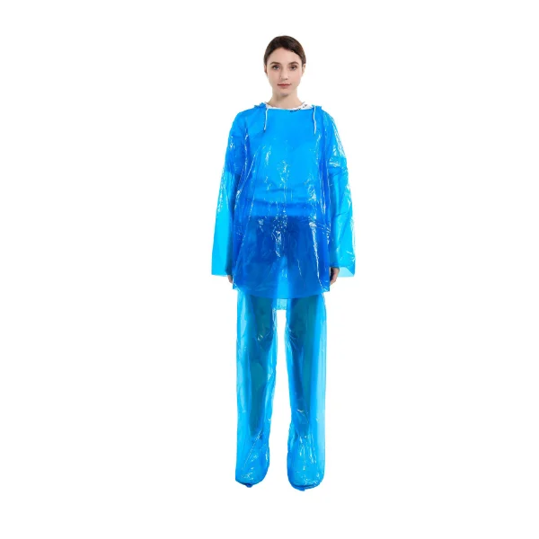 Split Suit Closed Trousers Leggs Extra Thick Disposable Emergency PE Rain Poncho/Rain Wear/Raincoat
