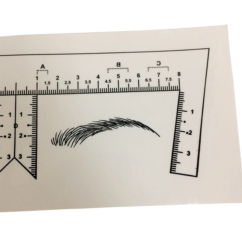 Bolin Wholesale Microblading Eyebrow Tattoo Ruler Stencil Disposable Eyebrow Ruler Sticker