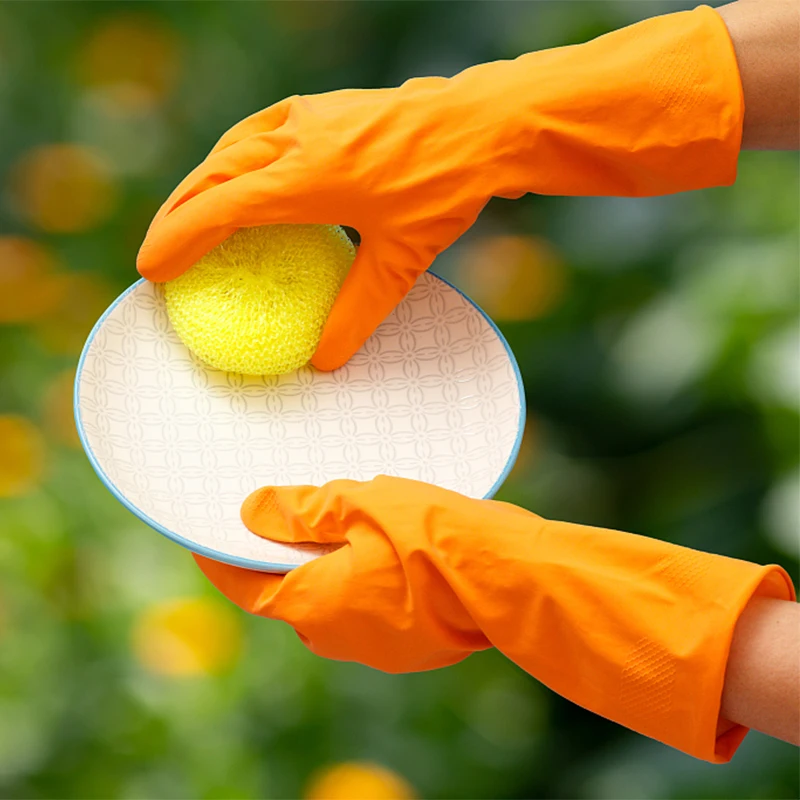 Premium Quality Cut Resistant Cleaning Long Sleeve Rubber Gloves Kitchen Guantes Latex Household Gloves