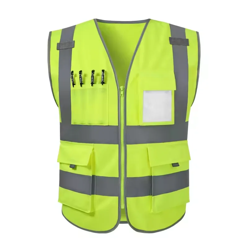 Black Yellow Orange Blue Work Vest Tactical Safety Vest Led Vest With 5cm Width Silver Reflective Tape