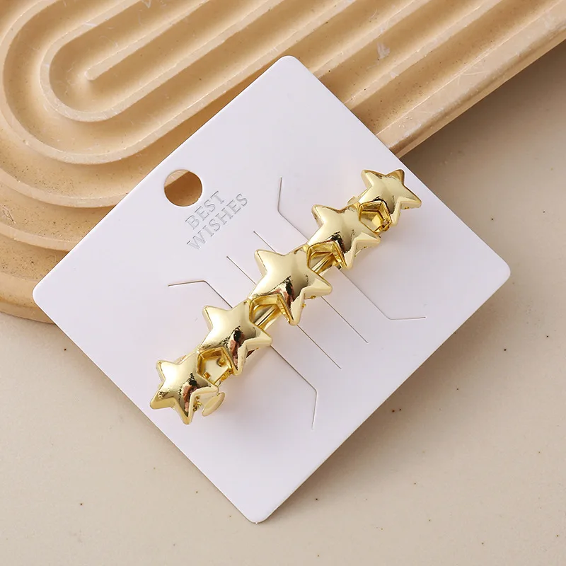 Original Hot Sale Hair Clips Gold Silver Plated Personalized Star Love Spring Clip Hair Barrette Manufacturers Wholesale