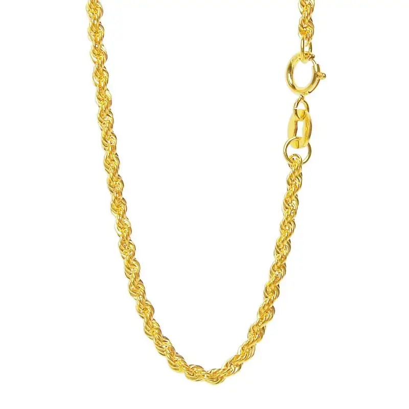 Pure 18K Gold Au750 Jewelry Bracelet Necklace Braid Twisted Rope Finished Chain Women Girls Ladies Man Wear Jewelry DIY