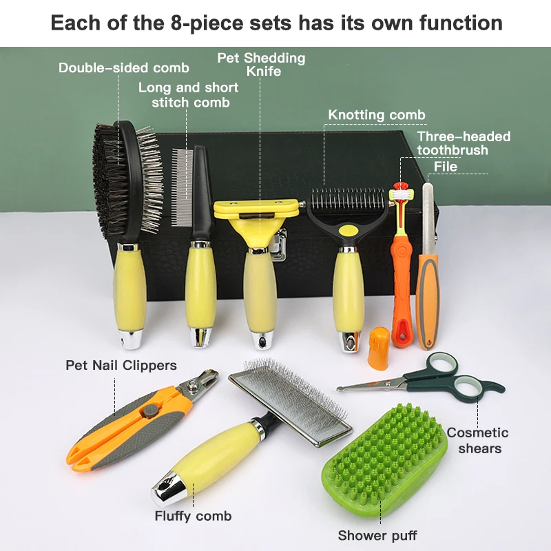Factory Wholesale Portable Multifunction 11 In 1 Pet Cleaning Products Grooming Equipment Cat Dog Grooming Kit