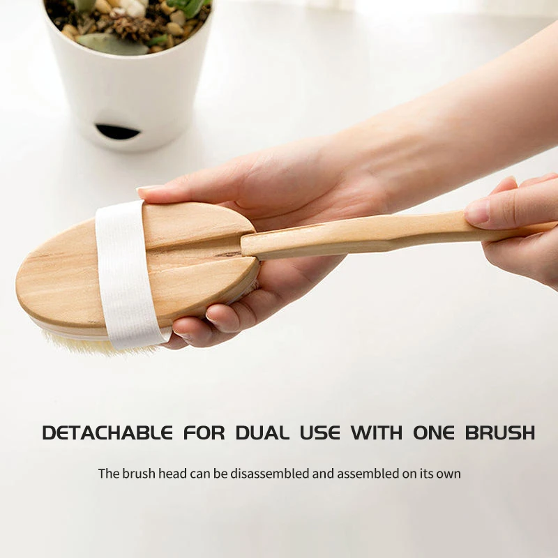 Sisal fiber brush shower brush  exfoliating scrub massage wooden dry body pure vegetarian brush customizable logo