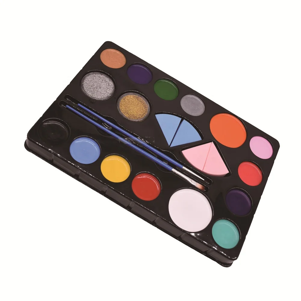 
Non-toxic washable fluorescent face and body paint kit 14 color body paint with private logo 