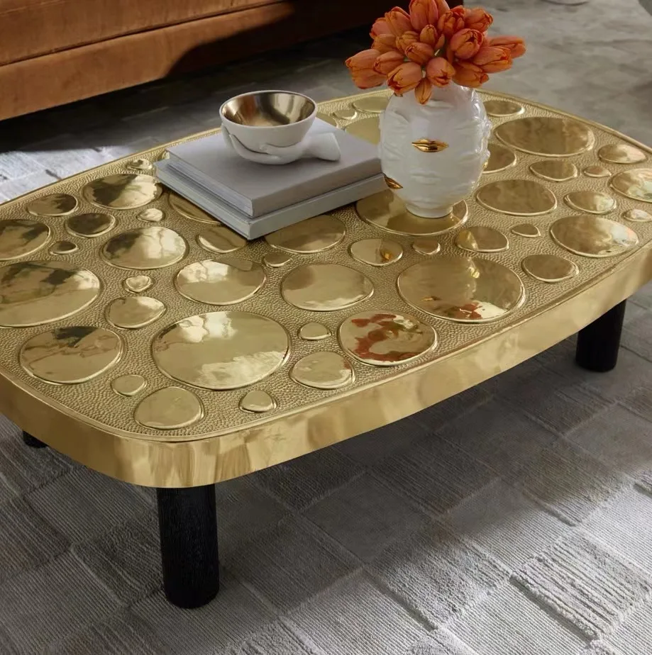 Журнальный столик Jonathan Adler современный роскошный золотой Латунный черный деревянный центральный стол американская мебель для