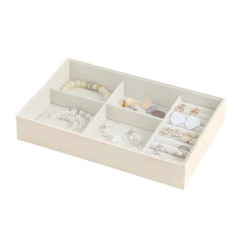 Wholesale Custom Logo Stackable Jewelry Storage Organizer Tray with Acrylic Lid Earring Ring Necklace Jewellery Display Case