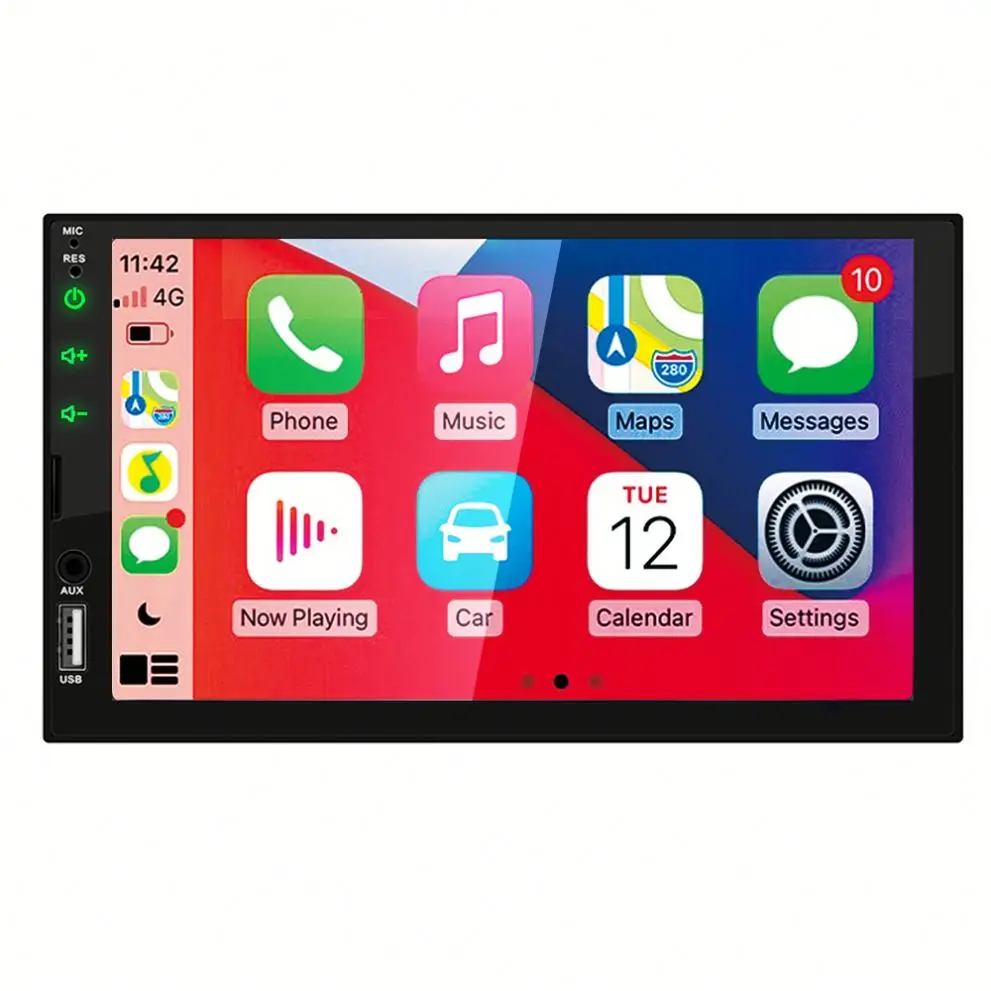 7 Inch Full Touch Screen Car Stereo 2 Din Video Autoradio FM Mirror Link iOS/Android-Audio MP5 Player Remote Control Amplifier