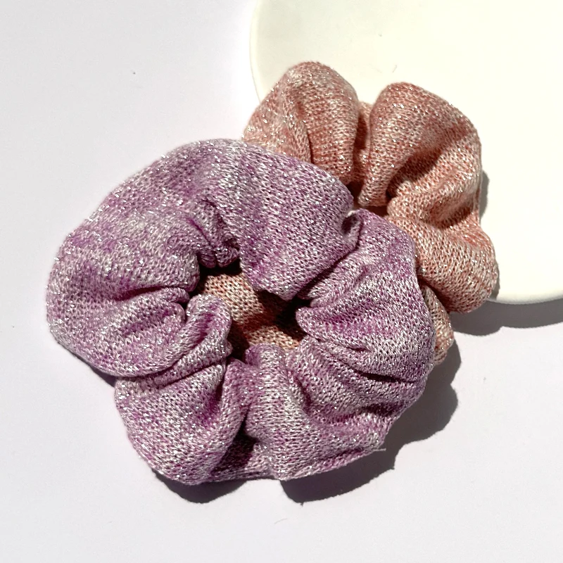 silver wire Knitted Large Intestine Hair Loop Sturdy Ponytail Hair Scrunchies Sweet Beauty  Elastic Girls Women Headbands