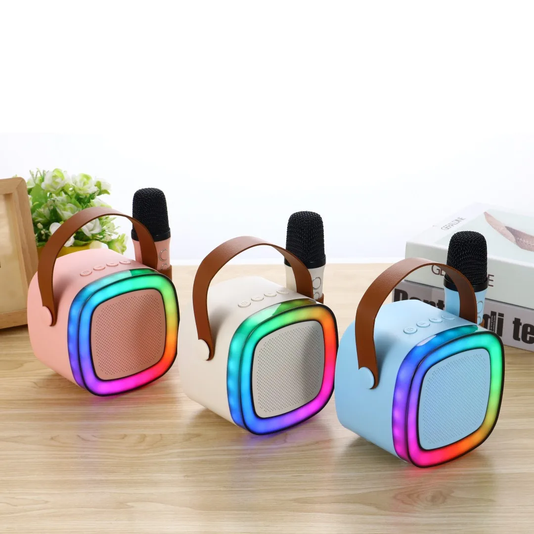 Hot selling KTV Audio portable mini wireless Bluetooth speaker with karaoke microphone outdoors