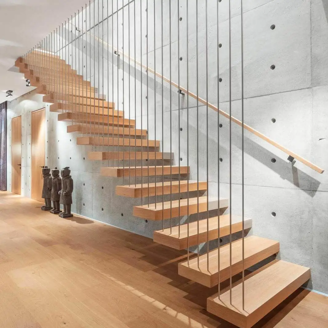 DB Modern Popular Style Apartment Carbon Steel or Stainless Steel304 Floating Stairs Beam Straight Stairs for America