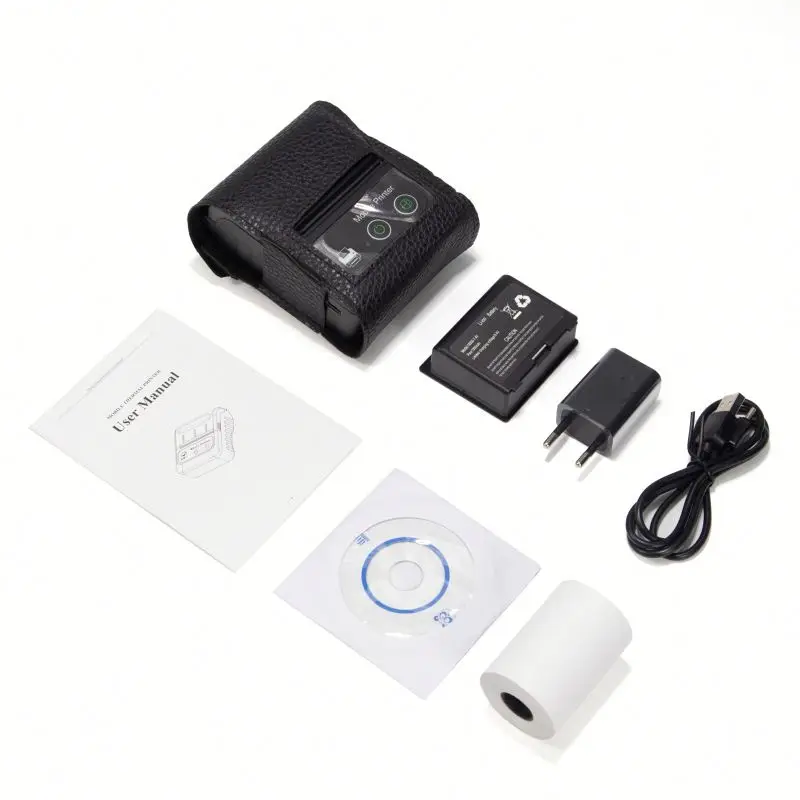 2inch 58mm Paper Width Portable Mini Blue-tooth and USB Interface Thermal Receipt Printer with Battery