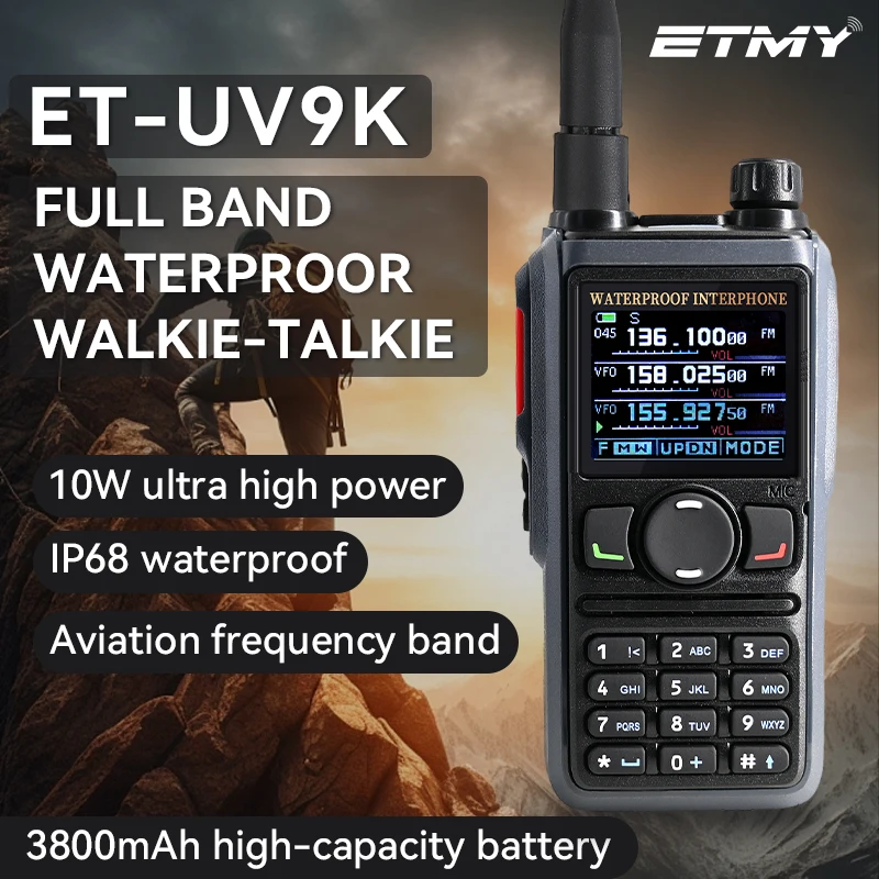 2024 Wholesale Waterproof Marine 10watt Hy Power Walkie Talky Portable Am Fm Uv Vhf Handheld Walkie Talkie Two Way Radio