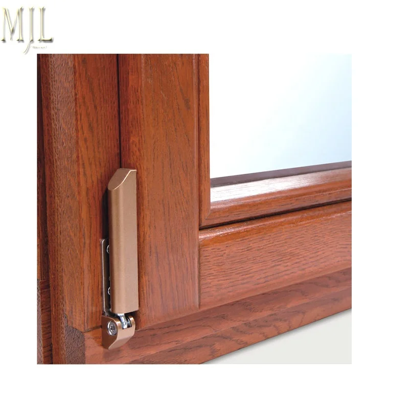 MJL Wood grain large glass windows sound proof aluminum alloy tilt and turn window price