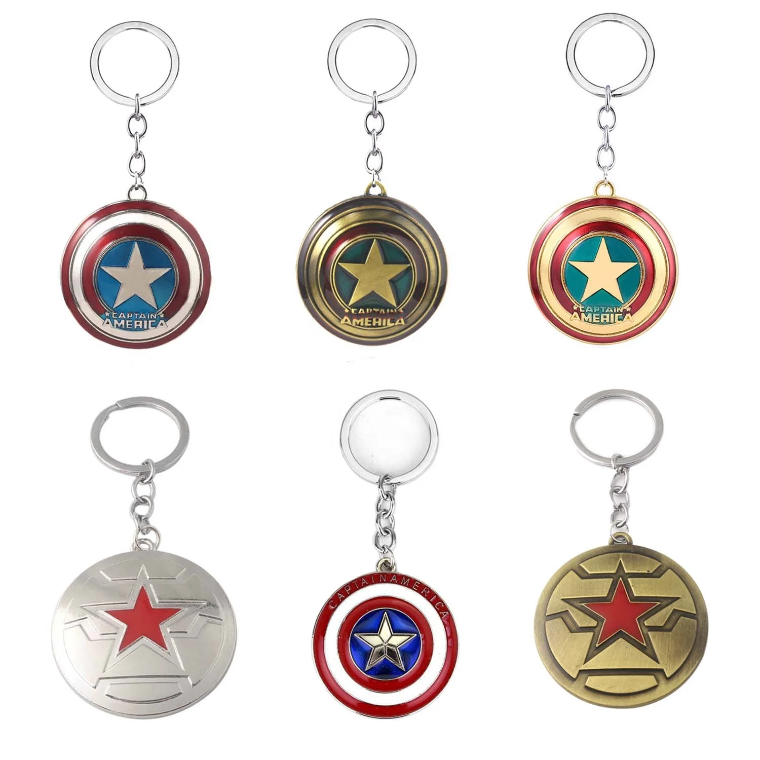 High Quality Marvel America Captain Shield Key Chain Custom Metal The Avengers Keychain Gifts