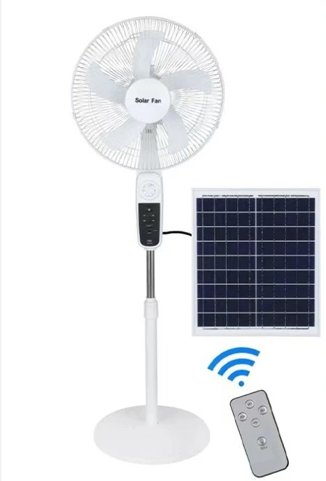 Removable Portable Ac 5V DC 9V Rechargeable 16 inch Solar fan large capacity charging floor fan