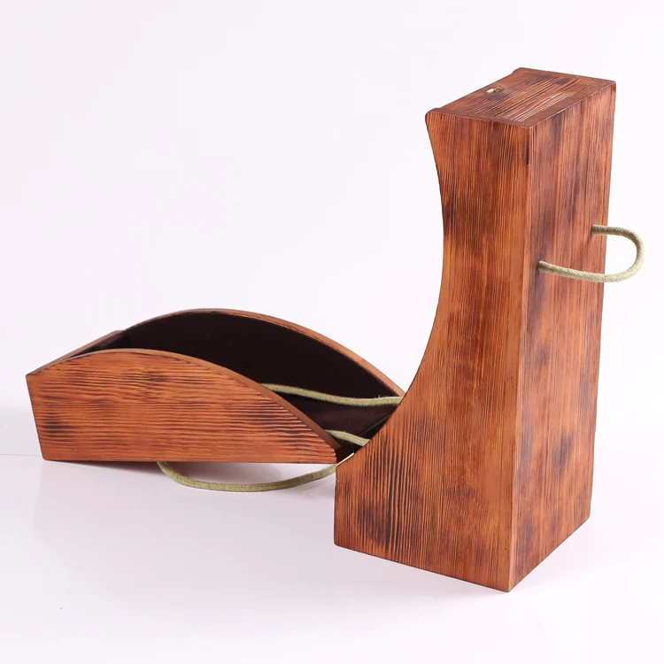 Classical Leaf Red Walnut Design Red Wooden Wine Collect Packing Box