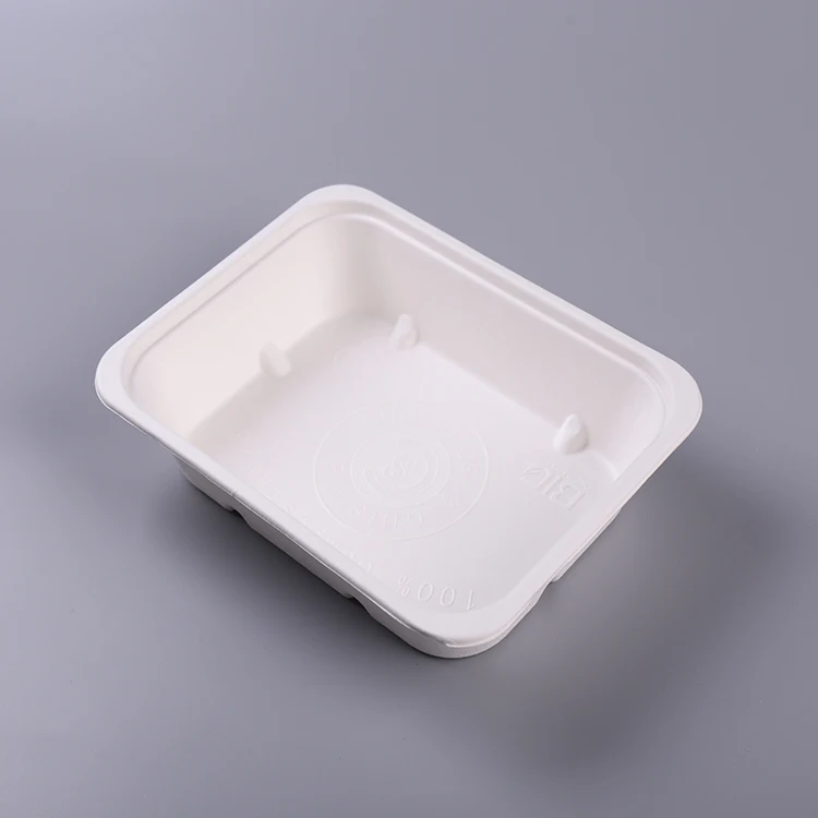 
Disposable Biodegradable Sugarcane Bagasse Frozen Food Container Food Tray 