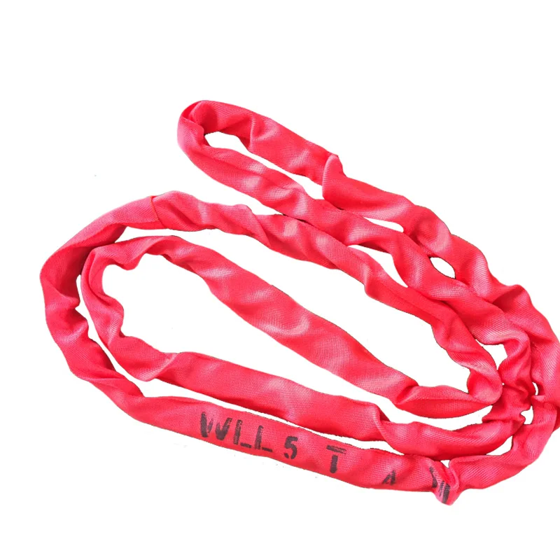 1T 2T 3t 4t 5T 6T polyester yarn straps carrying round sling 1-100m polyester round sling