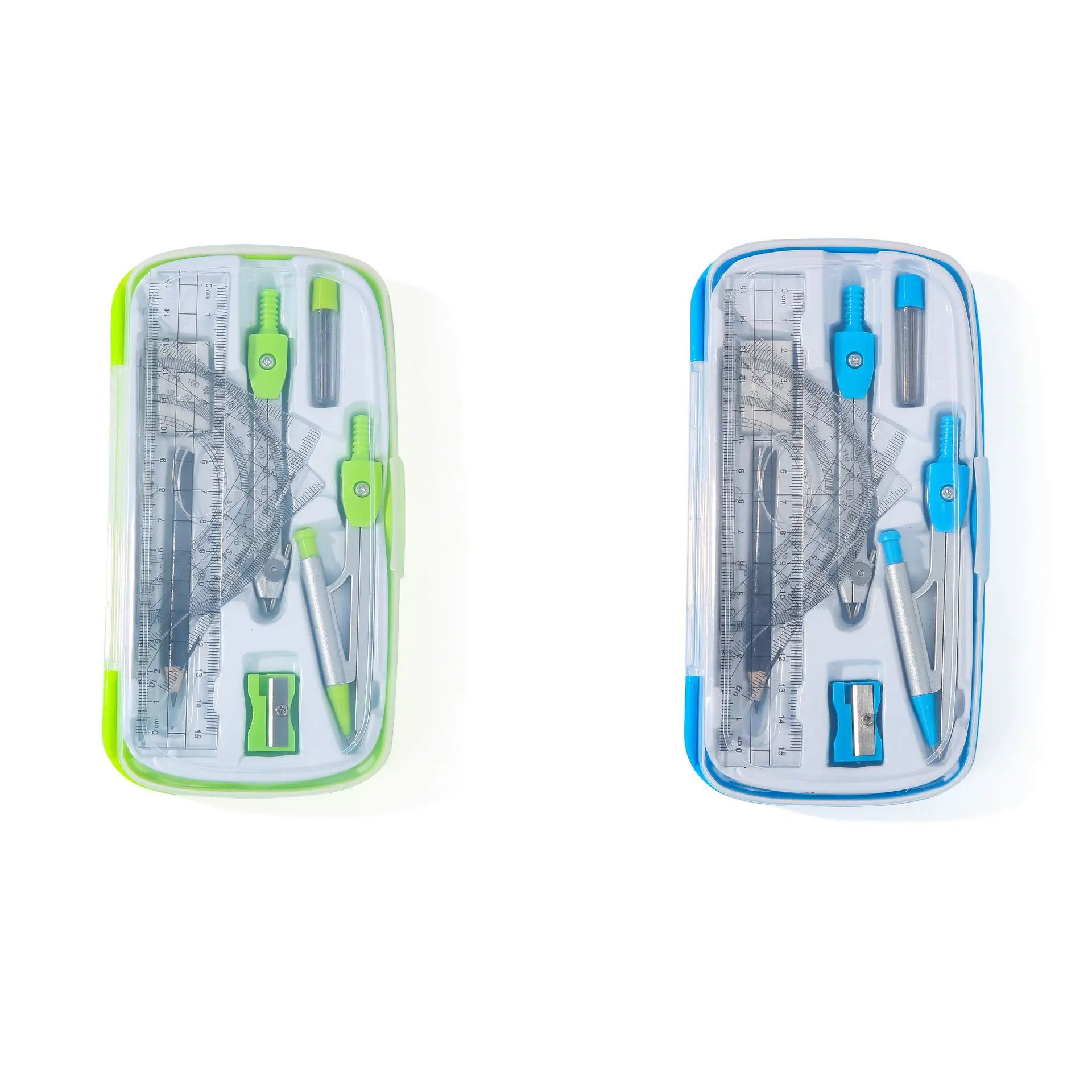 drawing triangle eraser pencil compass divider box math ruler for student school stationary supplies