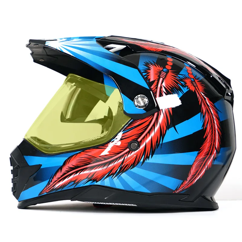 2022 hot sale custom DOT helmet adult double mirror cross-country  motorcycle helmets full cover four seasons motorcycle helmets