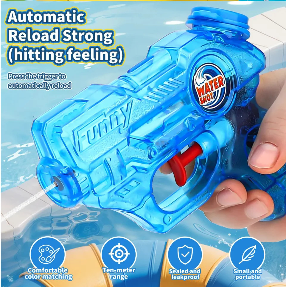 Mini Water Gun Summer Outdoor Swimming Pool Water Fighting Toys Toddler Soaker Squirts Blasters with Trigger for Boys Girls