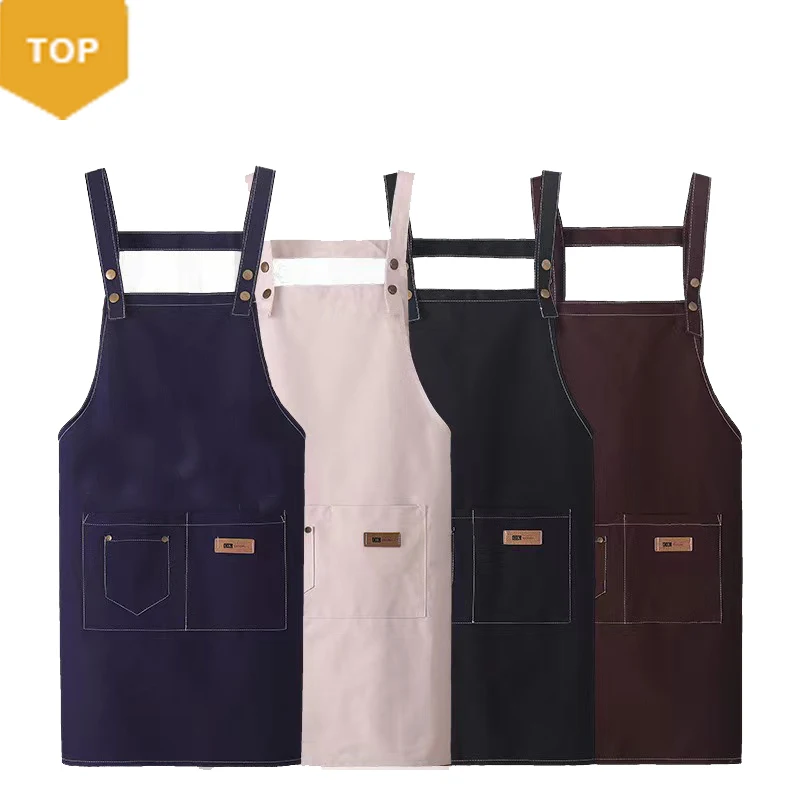Cangnan, идеальные сумки, сверхпрочная джинсовая ткань, без рукавов, водонепроницаемая кофейня, главный фартук бариста для мужчин и женщин, кофейня