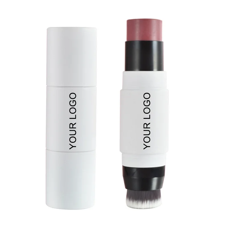 Private Label Stick Matte Cream Lip Cheek Blush Blush Custom Logo Makeup Double-headed White Tube Blush Stick Private Label
