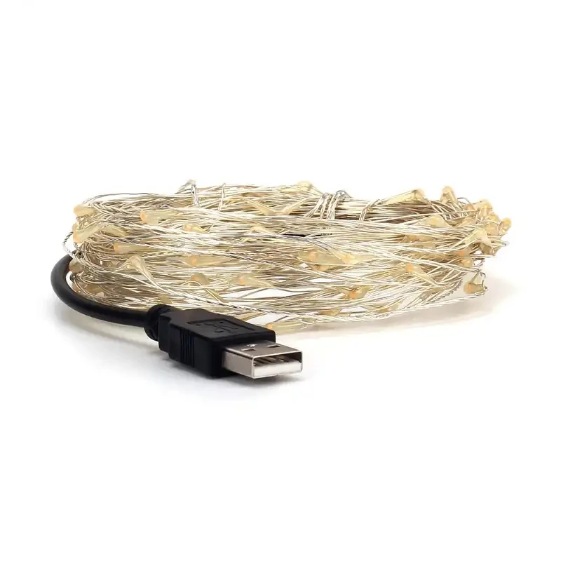 USB Operated 2M Micro LED Invisible Fairy String Lights for Christmas Garland Decoration