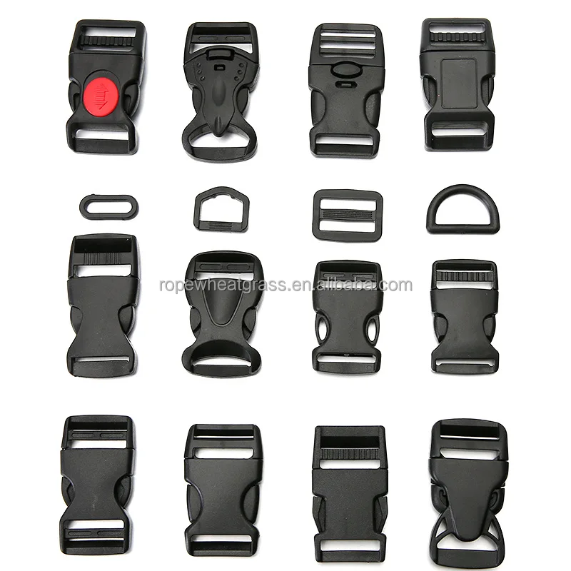 Quick Side Release Buckle for 1 inch/25mm Webbing Straps, Heavy Duty Plastic Buckles Dual Adjustable No Sewing Clips