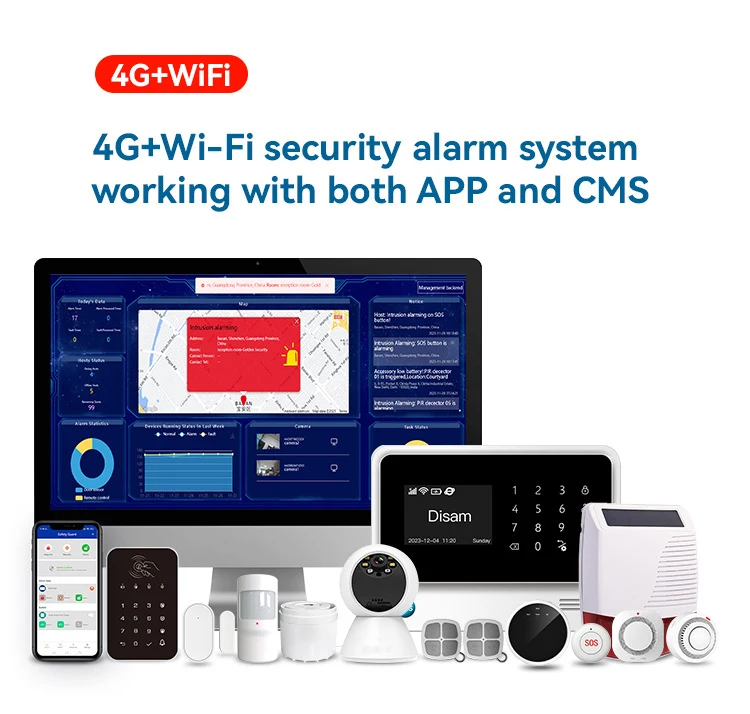 WiFi security alarm system working with both APP and CMS for house use