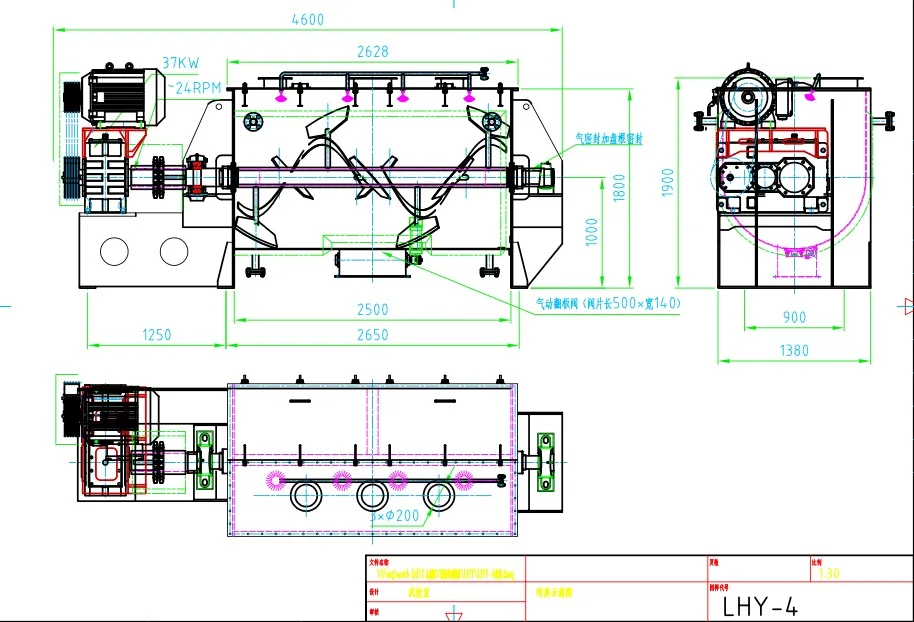 Industrial Horizontal Carbon Stainless Steel Plastic PVC Animal Feed  Ribbon Paddle Mixer Powder Granule Mixer