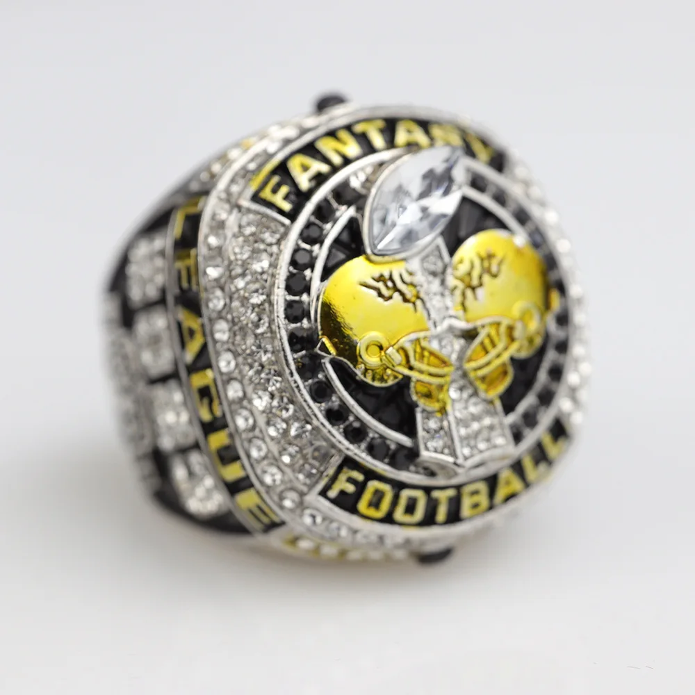 Custom New 2024 Fantasy Football Design League Championship Trophy Zinc Alloy Men Diamond Ring