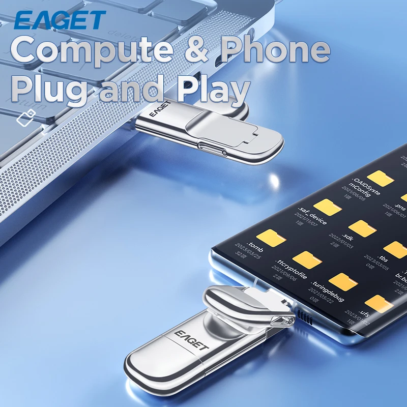 EAGET SU10 High Speed Solid State Encryption USB Flash Drive 128GB-1TB SSD Memory Stick for Phone/PC