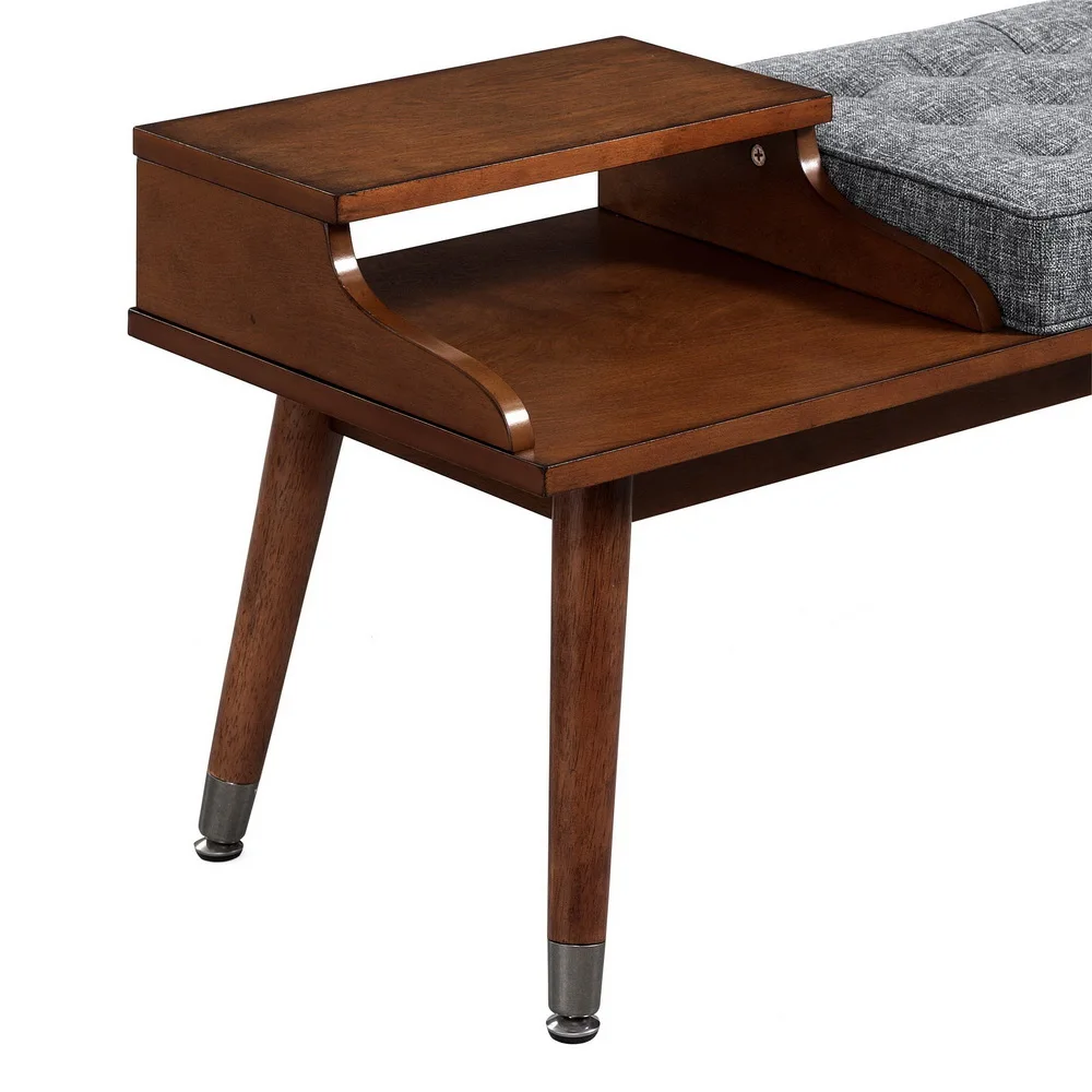 Modern Magazine rack and Cushioned Seat Telephone Bench