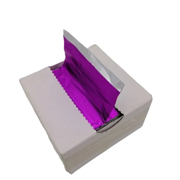 Customized embossed silver and colorful hair salon foil paper  hairdressing foil 5x11 pop up foil