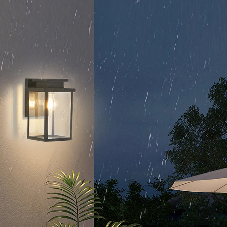 Popular square glass cover outdoor wall lamp decoration LED street lamp