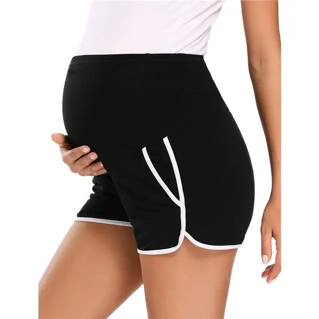 Высококачественные шорты для беременных леопардовые тренировочные шорты для беременных с карманами