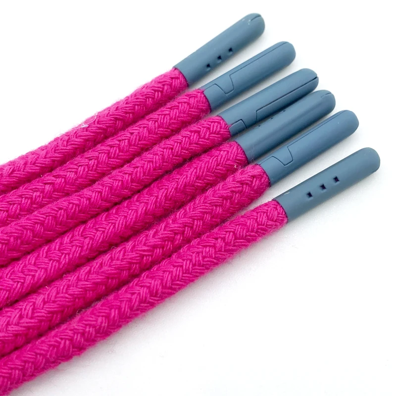 Wholesale Customized Shoelaces Oval Colors Metal Aglet Shoelace Tips Cotton Weaving Shoelaces