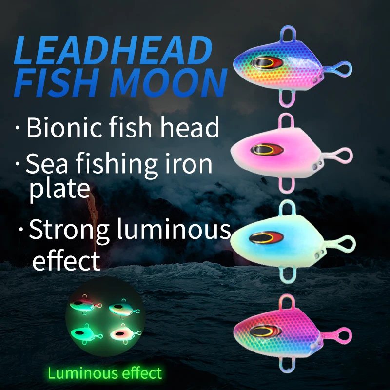 Luminous Inferno Moon Head Lead Fish Head Boat Fishing Sea Fishing Road Fishing Lure 100g250g Striped Bass Iron Lure