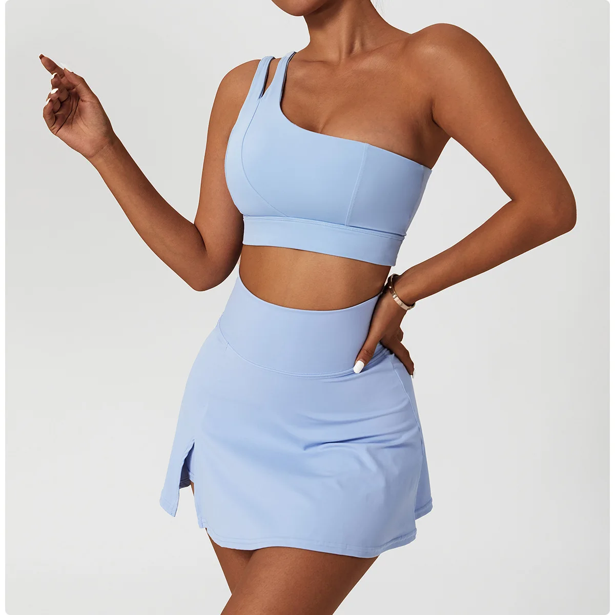 Plus Size Womens Clothing Gym Fitness 2 Piece Yoga Sets Sportswear Lulu Sports Bra Tennis Skirt Golf Dress for Women Tennis Wear